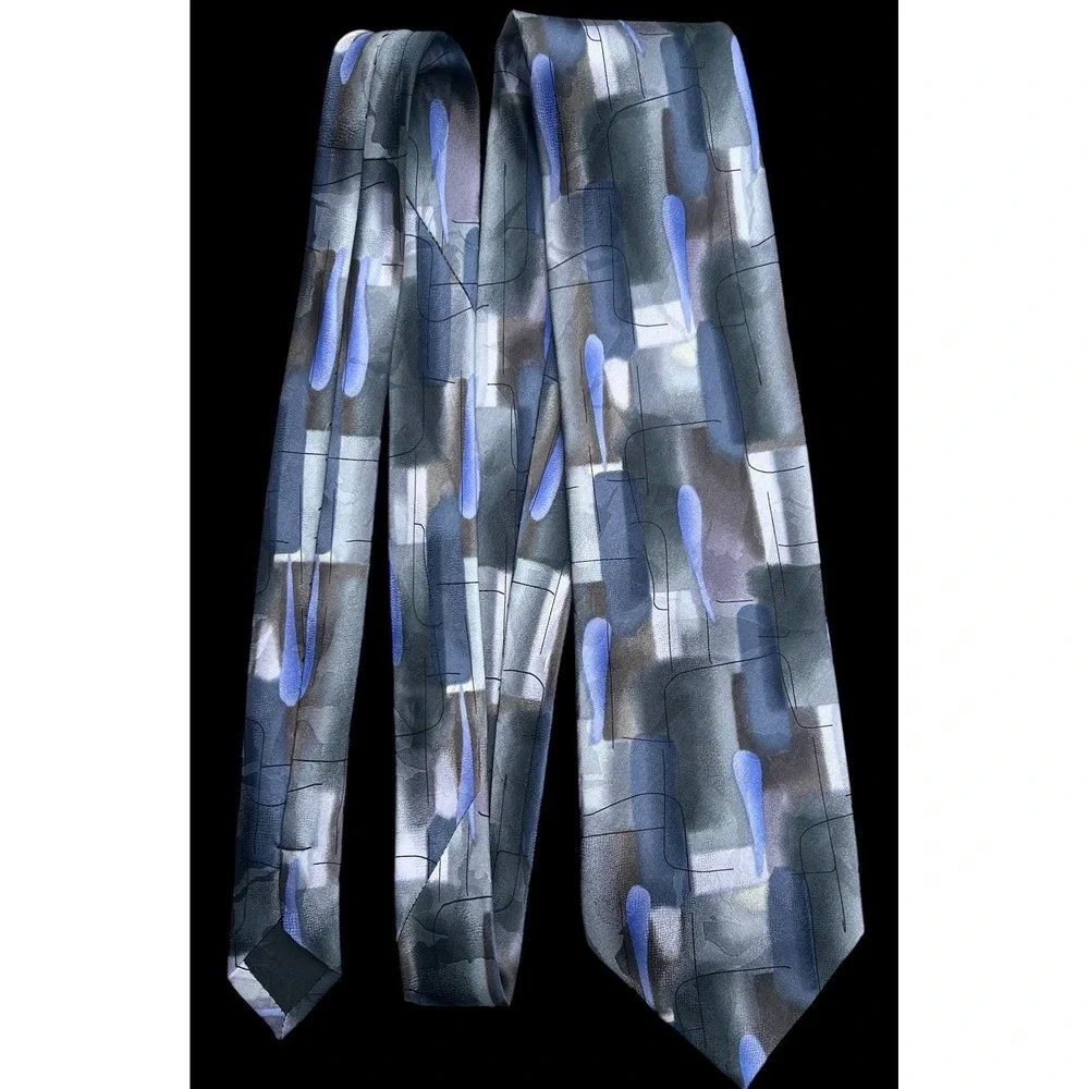 J Garcia Overlooking the Desert Limited Edition  100% Silk Tie 2005 Purple Gray